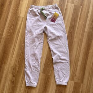 MOTHER The Bender Iris Jogger Sweatpants Move It Logo 100% Cotton HighRise Small